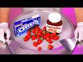 Strawberry Oreo Nutella Ice Cream Rolls How To Make Instant Ice Cream Dessert ASMR Recipe