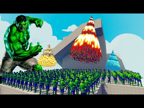 200x HULK vs 4x EVERY GOD   Totally Accurate Battle Simulator TABS