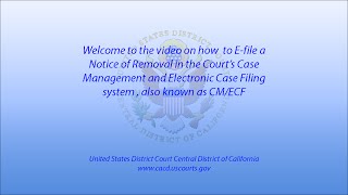 How to E-file a Notice of Removal