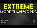 Extreme - More Than Words - Karaoke Instrumental - Female