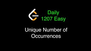 YouTube video 'LeetCode 1207. Unique Number of Occurrences - Easy'