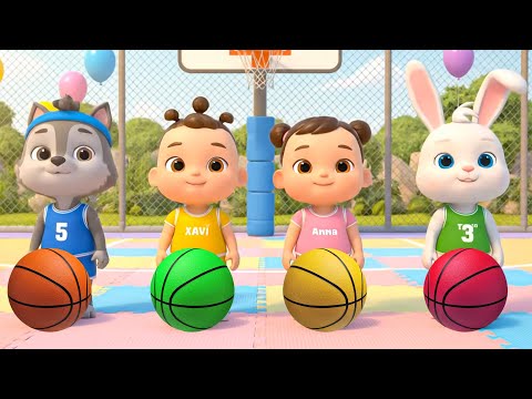 Colorful Basketball Song +MORE Kids Songs | Xavi and Anna Nursery Rhymes