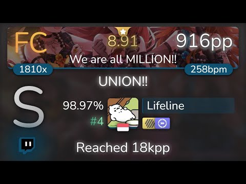 [Live] Lifeline | 765 MILLION ALLSTARS - UNION!! [We are all MILLION!!] +HDDT 98.97% {#4 916pp FC}