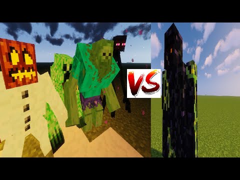 Mutant Monsters Vs. Obsidian Golem in Minecraft