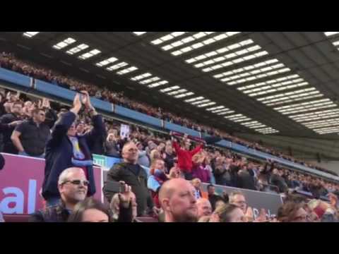 Amazing! Aston Villa fans singing Don't Look Back in Anger afther winning game Birmingham 23-04-17