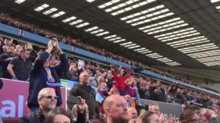 Amazing! Aston Villa fans singing Don&#39;t Look Back in Anger afther winning game Birmingham 23-04-17
