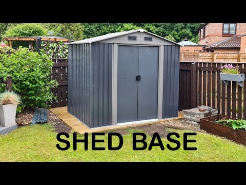 How to build paving slabs garden shed base