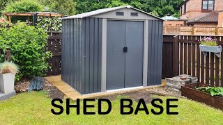 How to build paving slabs garden shed base