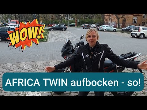 AFRICA TWIN auf den Hauptständer - so geht's! Reiseenduro auf den Hauptständer bringen.