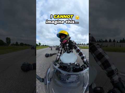 WILD INDENTATION, this biker may never have kids after this crash 😳🫣