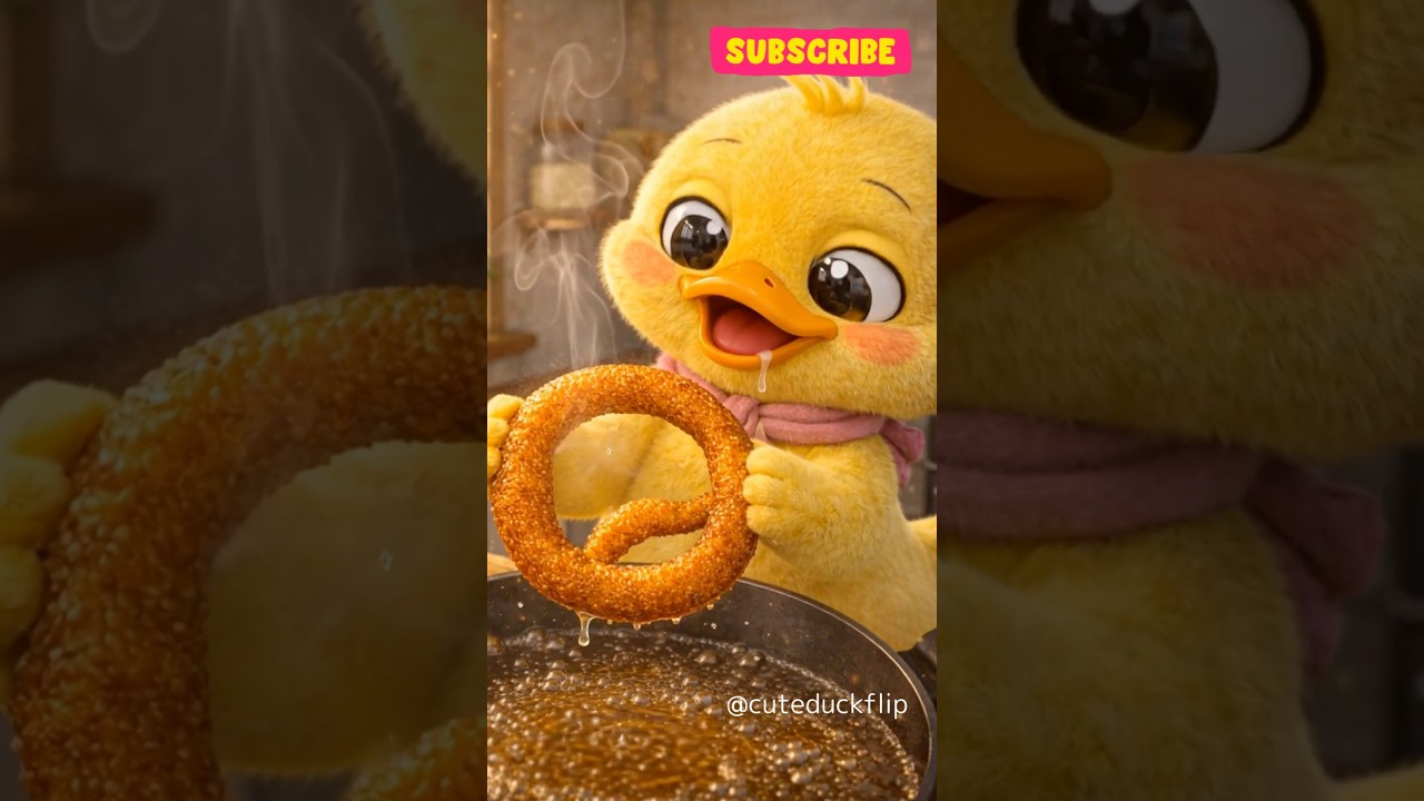 Cute duck makes crispy fried bread #duck #cooking #cute