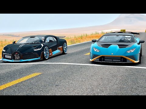 Lamborghini Huracan STO vs Bugatti Divo - Desert Drag Race