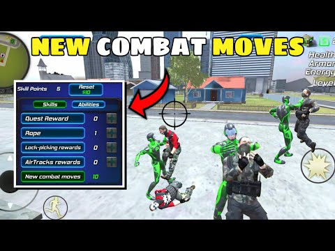 New combat moves in rope frog ninja hero | rope frog ninja hero car vegas