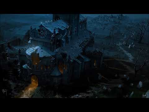 Diablo Tristram theme music with smooth / gentle rain ambience