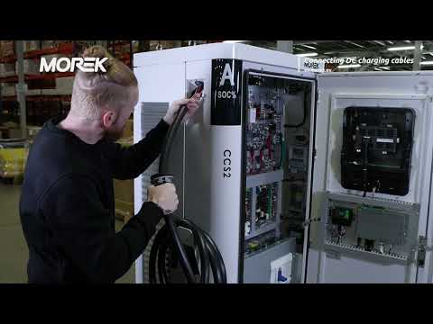 Installing the DC charging cables on the Morek EV charger