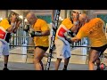 MIKE TYSON NEW SPARRING CLIP! RIPS BRUTAL COUNTER BODY SHOTS OFF THE ROPES WHILE TRAINING