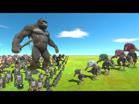 Werewolf Of Evolution VS King Kong Family - Animal Revolt Battle Simulator