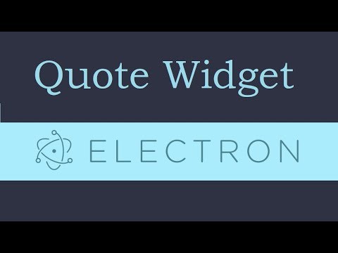 Electron js Tutorial 5 Quote Widget