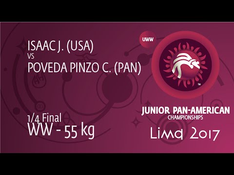 1/4 WW - 55 kg: J. ISAAC (USA) df. C. POVEDA PINZO (PAN) by TF, 10-0