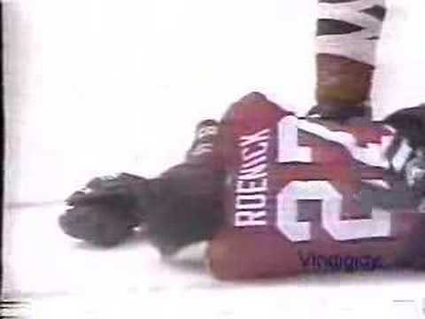 Courtnall KO check on Roenick 95-96