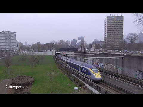 Eerste Siemens Eurostar E320 trein langs Hofplein Rotterdam