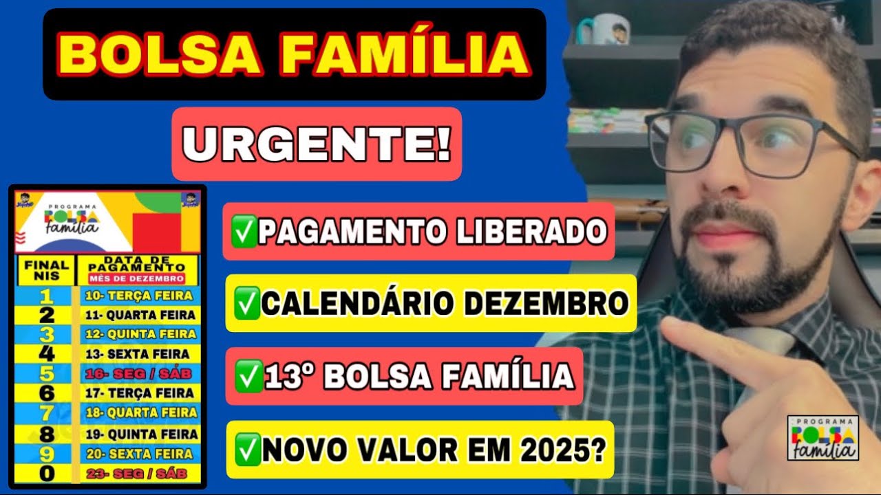 BOLSA FAMÍLIA DEZEMBRO: VAI COMEÇAR OS PAGAMENTOS, 13º SERÁ PRA TODOS? TERÁ NOVO VALOR EM 2025?