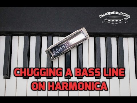 Chugging a bassline over a 12 bar blues (Harmonica Comping)