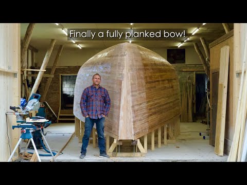 The Higher Up We Get, The Harder It Gets! Strip Planking A 50 Ft Sailboat - Ep. 356 RAN Sailing