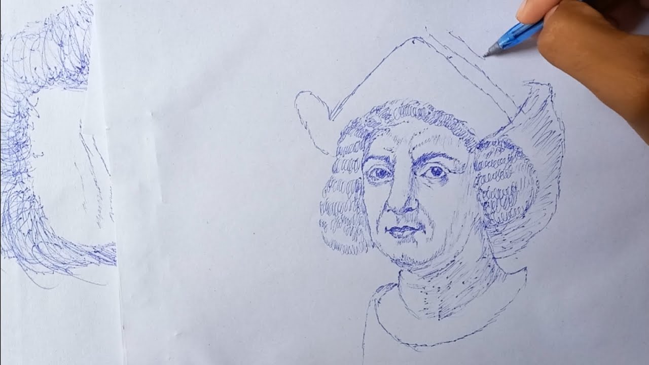 Sketch of Christopher Columbus | Italian Explorer | A's art #art #sketch #artist