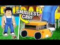 WORLD RECORD SMALLEST CAR In Build a Boat!