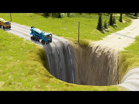 Mobil vs Giant Pit #11 - BeamNG Drive