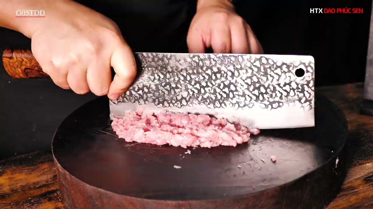 Dao chặt gà sắc bén - Thép nhíp ô tô - Cán cẩm - khâu đồng - G05TDD