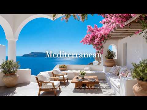 NO MID-ROLL ADS | Bossa Nova Jazz in Santorini 🌊 Relaxing Ocean View Ambience