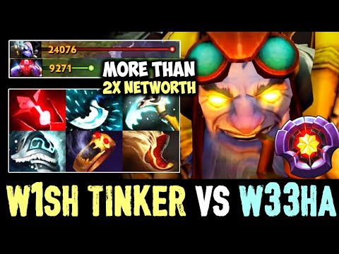 W1sh Tinker vs Nigma W33 Mid Battle - More Than 2x Networth Farming Machine Dota 2