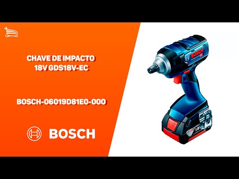 Chave de Impacto 18V GDS18V-EC com 2 Baterias 3,0Ah Carregador e Maleta BOSCH-06019D81E0-000 - Video