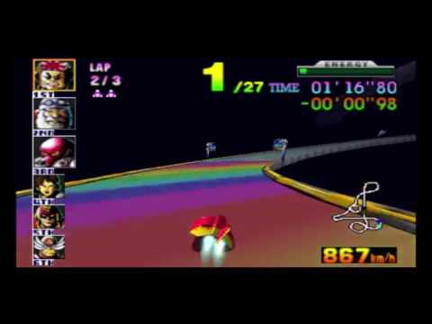 F-Zero X N64 Master Difficulty 1st Place Rainbow Road