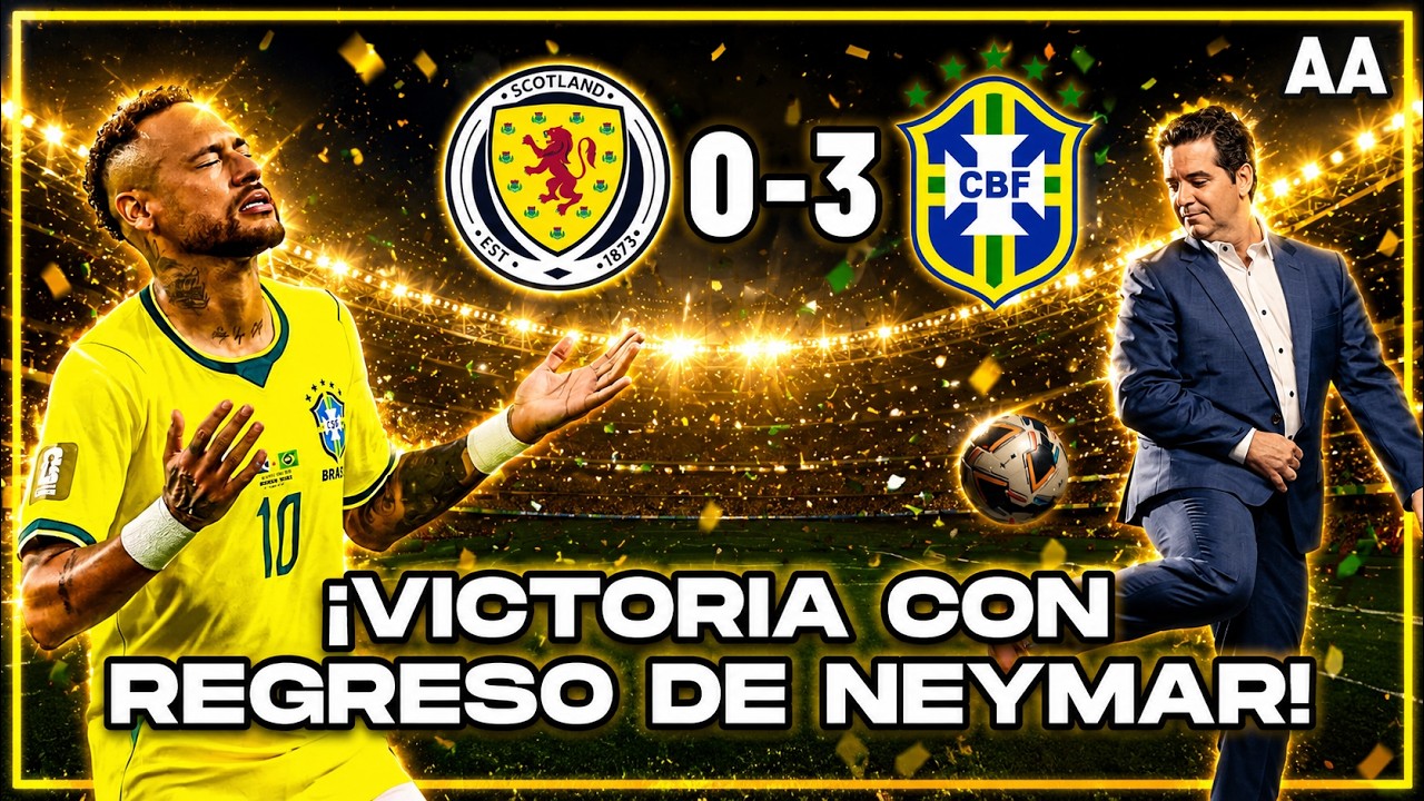 Brasil es Brasil, 3-0 a Escocia, volvio Neymar y a esperar rival