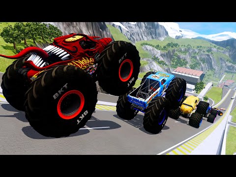 Epic High Speed monster trucks jumps stunts & crashes #097 | BeamNG Drive
