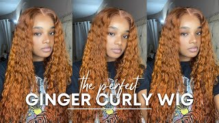 THE PERFECT GINGER CURLY WIG! Black to Orange with the Water Bleaching Method | Lex Sinclair