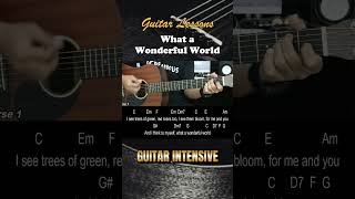 What a Wonderful World - Louis Armstrong | EASY Guitar Tutorial Chords  #guitar #guitartutorial