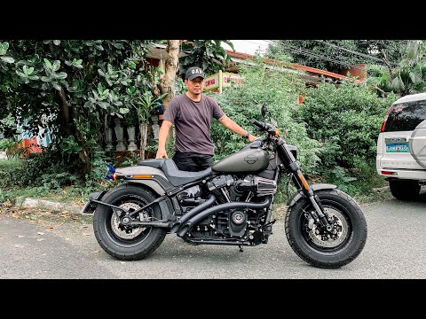 BMC 010 Bassani Radial Sweepers + Arlen Ness Monster Sucker Air Filter for a Harley-Davidson Fat Bob