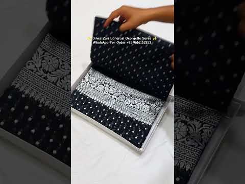 Jet Black Silver Zari Georgette Saree #semigeorgette #georgettesaree #blacksaree #silverzarisarees