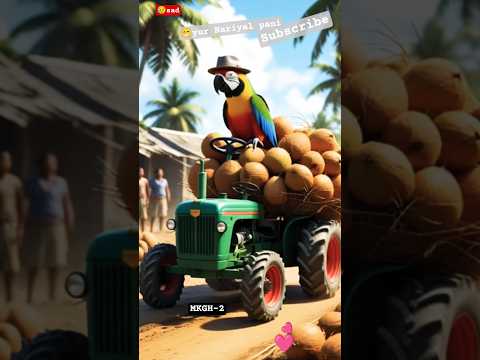 🥥 coconut की खेती, Tractor से मेहनत… फिर भी तोते को कुछ नहीं मिला || MKGH-2 #shorts  /ES 2🦜🦜