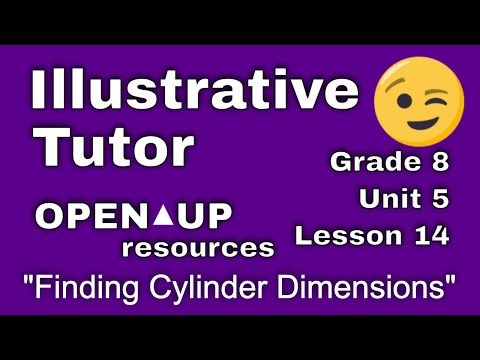 😉 8th Grade, Unit 5, Lesson 14 "Finding Cylinder Dimensions"  Illustrative Math