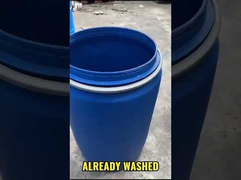Used Open Top Plastic Blue Drum - 200L