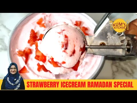 Quick and Easy Strawberry Ice Cream { Ramadan Special Recipes