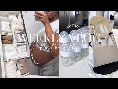 NEST WITH ME |ORGANIZE AND PREPPING FOR BABY #2| BABY LAUNDRY| SANITIZING BOTTLES| 37 WEEKS PREGNANT