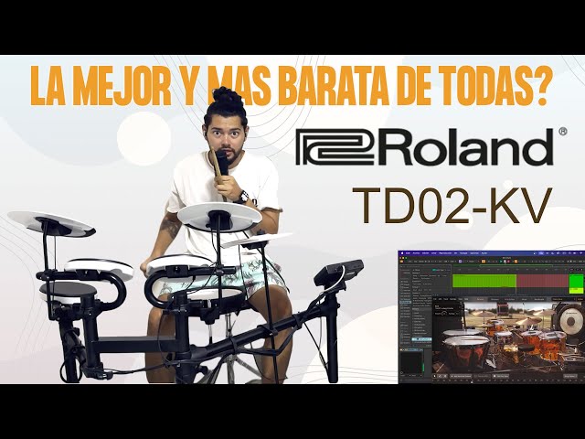 Vídeo relacionado con Roland TD-02KV V-Drums | Kit de batería electrónica con ejecución expresiva, características reductoras de ruido, caja con parche de malla, disposición acústica ancha