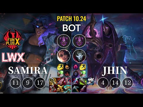 FPX Lwx Samira vs Jhin Bot - KR Patch 10.24