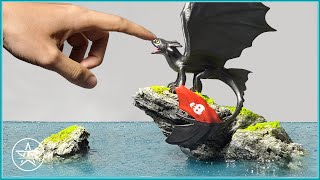 EPIC DIY #Toothless Diorama: Bring the Night Fury to Life/Polymer Clay & Resin Art